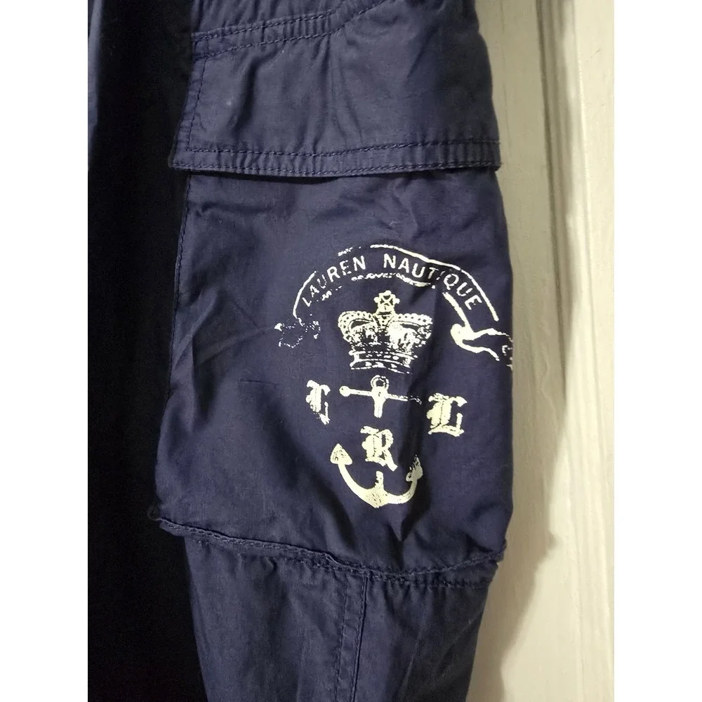VTG Lauren Jeans Co Ralph Lauren Navy Nautical Cargo Capri Pants Womens Sz 16 - Picture 3 of 6